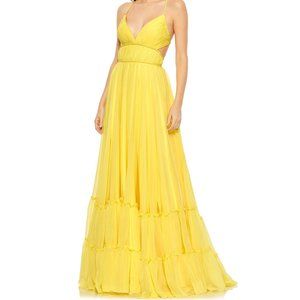 NWT Mac Duggal Tiered Ruffle Sleeveless Dress Buttercup Yellow Sz‎ 8 67967